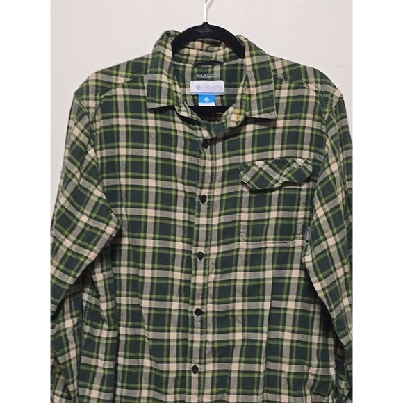 !! Columbia Men's Green OMNIWICK Flannel Long Sleeve Size LARGE - Picture 3 of 15